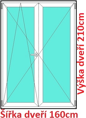 Dvojkrdlov balkonov dvere OS+O SOFT rka 160cm a 165cm Dvojkrdlov balknov dvere 160x210 cm, otvrav a sklopn, Soft