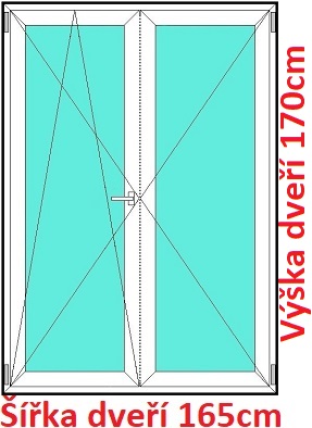 Balkonov - dvojkrdl Dvojkrdlov balknov dvere 165x170 cm, otvrav a sklopn, Soft