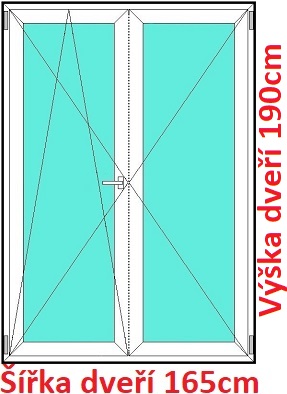 Dvojkrdlov balkonov dvere OS+O SOFT rka 160cm a 165cm Dvojkrdlov balknov dvere 165x190 cm, otvrav a sklopn, Soft