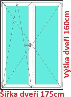 Dvojkrdlov balkonov dvere OS+O SOFT rka 170cm a 175cm Dvojkrdlov balknov dvere 175x160 cm, otvrav a sklopn, Soft