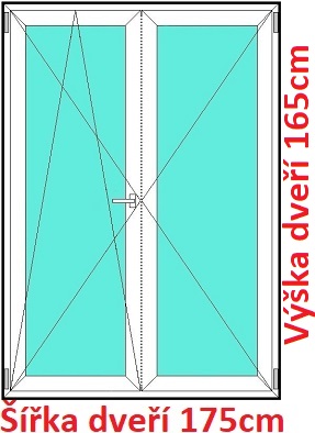 Dvojkrdlov balkonov dvere OS+O SOFT rka 170cm a 175cm Dvojkrdlov balknov dvere 175x165 cm, otvrav a sklopn, Soft