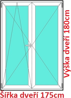 Dvojkrdlov balkonov dvere OS+O SOFT rka 170cm a 175cm Dvojkrdlov balknov dvere 175x180 cm, otvrav a sklopn, Soft