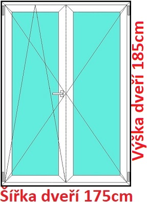 Dvojkrdlov balkonov dvere OS+O SOFT rka 170cm a 175cm Dvojkrdlov balknov dvere 175x185 cm, otvrav a sklopn, Soft