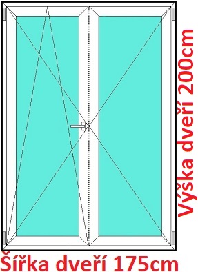 Dvojkrdlov balkonov dvere OS+O SOFT rka 170cm a 175cm Dvojkrdlov balknov dvere 175x200 cm, otvrav a sklopn, Soft