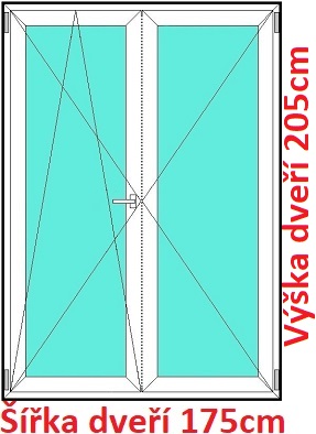 Dvojkrdlov balkonov dvere OS+O SOFT rka 170cm a 175cm Dvojkrdlov balknov dvere 175x205 cm, otvrav a sklopn, Soft