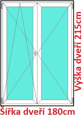 Dvojkrdlov balknov dvere 180x215 cm, otvrav a sklopn, Soft