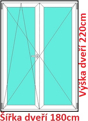 Dvojkrdlov balknov dvere 180x220 cm, otvrav a sklopn, Soft