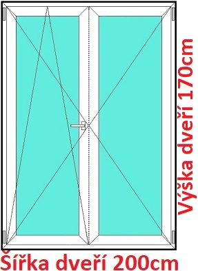 Balkonov - dvojkrdl Dvojkrdlov balknov dvere 200x170 cm, otvrav a sklopn, Soft