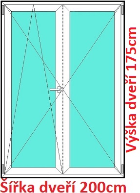 Balkonov - dvojkrdl Dvojkrdlov balknov dvere 200x175 cm, otvrav a sklopn, Soft