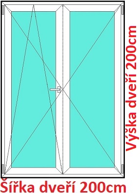 Dvojkrdlov balknov dvere 200x200 cm, otvrav a sklopn, Soft