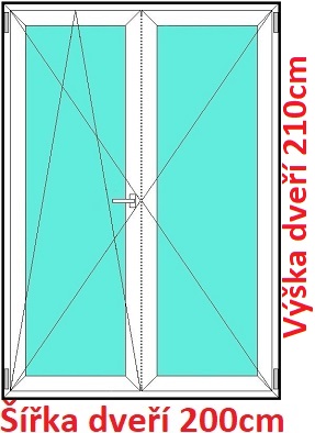 Dvojkrdlov balknov dvere 200x210 cm, otvrav a sklopn, Soft
