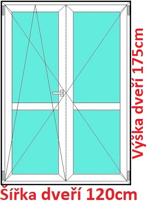 Balkonov - dvojkrdl Dvojkrdlov balknov dvere s priekou 120x175 cm, otvrav a sklopn, Soft