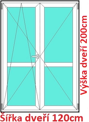 Dvojkrdlov balkonov dvere s priekou OS+O SOFT Dvojkrdlov balknov dvere s priekou 120x200 cm, otvrav a sklopn, Soft
