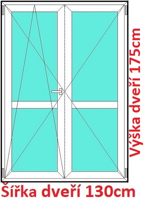 Dvojkrdlov balkonov dvere s priekou OS+O SOFT Dvojkrdlov balknov dvere s priekou 130x175 cm, otvrav a sklopn, Soft