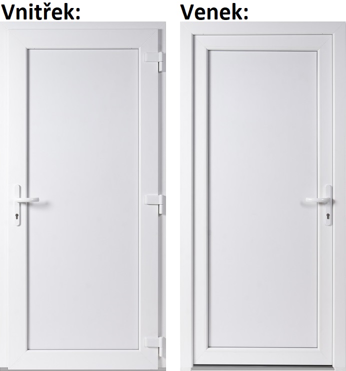 Plastov dvere - skladom Lacn vchodov dvere plastov Soft WDS Pln biele 98x198 cm, prav