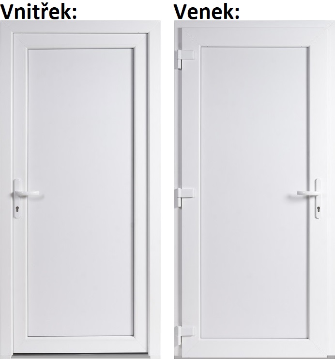 Plastov dvere - skladom Lacn vchodov dvere plastov Soft WDS Pln biele 98x198 cm, av, otvranie VON