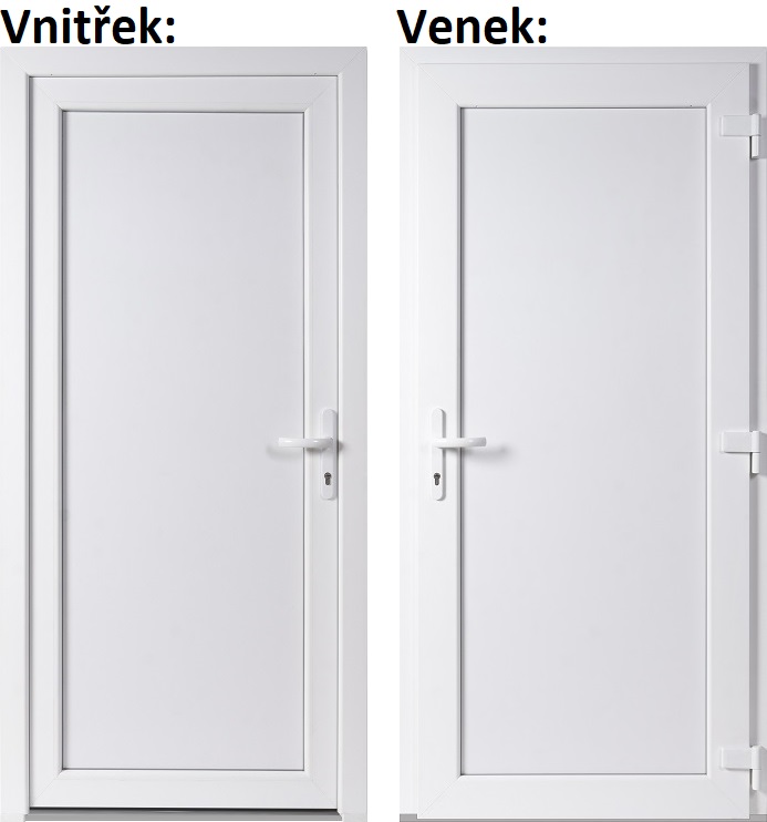 Lacn vchodov dvere WDS Pln - Skladom Lacn vchodov dvere plastov Soft WDS Pln biele 98x198 cm, prav, otvranie VON