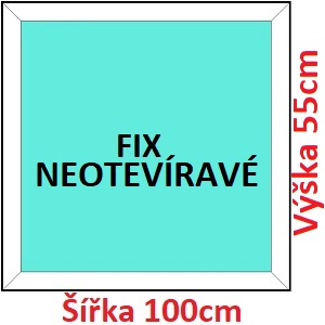 Plastov okna FIX SOFT rka 95 a 100cm Plastov okno 100x55 cm, FIX neotvrav, Soft