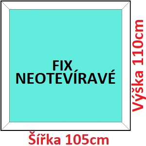 Plastov okna FIX SOFT rka 105 a 110cm Plastov okno 105x110 cm, FIX neotvrav, Soft
