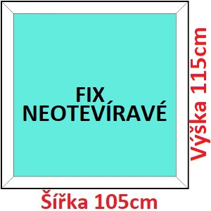 Plastov okna FIX SOFT rka 105 a 110cm Plastov okno 105x115 cm, FIX neotvrav, Soft