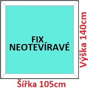 Plastov okna FIX SOFT rka 105 a 110cm Plastov okno 105x140 cm, FIX neotvrav, Soft