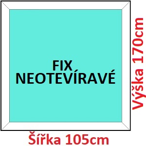 Plastov okna FIX SOFT rka 105 a 110cm Plastov okno 105x170 cm, FIX neotvrav, Soft