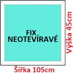 Plastov okna FIX SOFT rka 105 a 110cm Plastov okno 105x45 cm, FIX neotvrav, Soft
