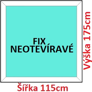Plastov okna FIX SOFT rka 115 a 120cm Plastov okno 115x175 cm, FIX neotvrav, Soft