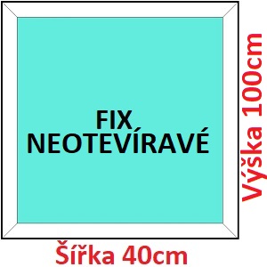 Fixn Plastov okno 40x100 cm, FIX neotvrav, Soft