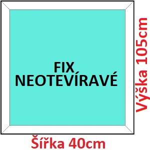 Fixn Plastov okno 40x105 cm, FIX neotvrav, Soft