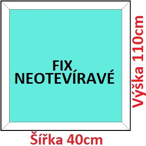 Fixn Plastov okno 40x110 cm, FIX neotvrav, Soft