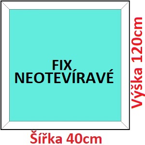 Fixn Plastov okno 40x120 cm, FIX neotvrav, Soft