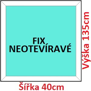 Fixn Plastov okno 40x135 cm, FIX neotvrav, Soft