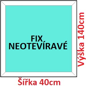 Fixn Plastov okno 40x140 cm, FIX neotvrav, Soft