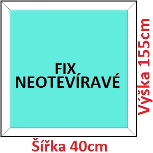 Fixn Plastov okno 40x155 cm, FIX neotvrav, Soft