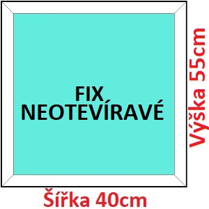 Fixn Plastov okno 40x55 cm, FIX neotvrav, Soft