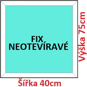 Fixn Plastov okno 40x75 cm, FIX neotvrav, Soft
