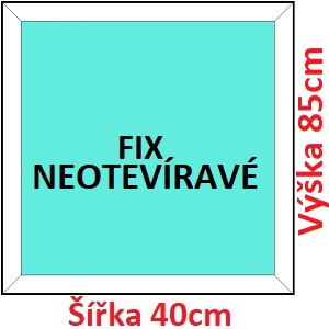 Fixn Plastov okno 40x85 cm, FIX neotvrav, Soft