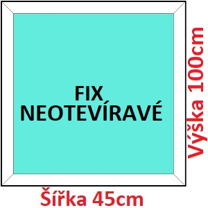 Fixn Plastov okno 45x100 cm, FIX neotvrav, Soft