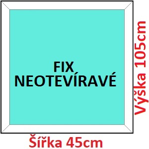 Fixn Plastov okno 45x105 cm, FIX neotvrav, Soft