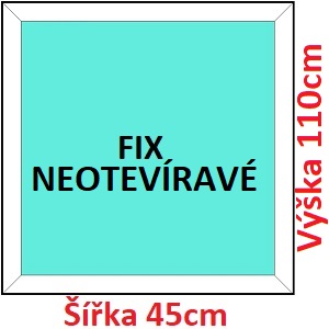 Fixn Plastov okno 45x110 cm, FIX neotvrav, Soft