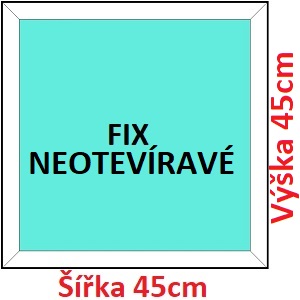 Fixn Plastov okno 45x45 cm, FIX neotvrav, Soft