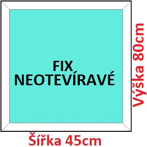 Fixn Plastov okno 45x80 cm, FIX neotvrav, Soft