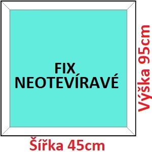 Fixn Plastov okno 45x95 cm, FIX neotvrav, Soft