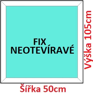 Fixn Plastov okno 50x105 cm, FIX neotvrav, Soft