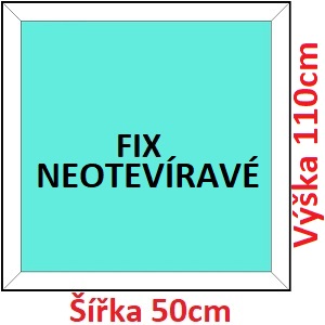Fixn Plastov okno 50x110 cm, FIX neotvrav, Soft