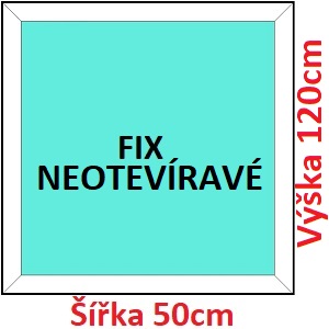 Fixn Plastov okno 50x120 cm, FIX neotvrav, Soft