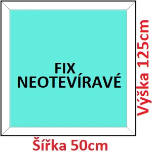 Fixn Plastov okno 50x125 cm, FIX neotvrav, Soft