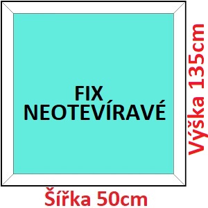 Fixn Plastov okno 50x135 cm, FIX neotvrav, Soft