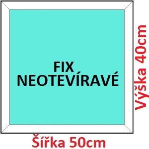 Fixn Plastov okno 50x40 cm, FIX neotvrav, Soft